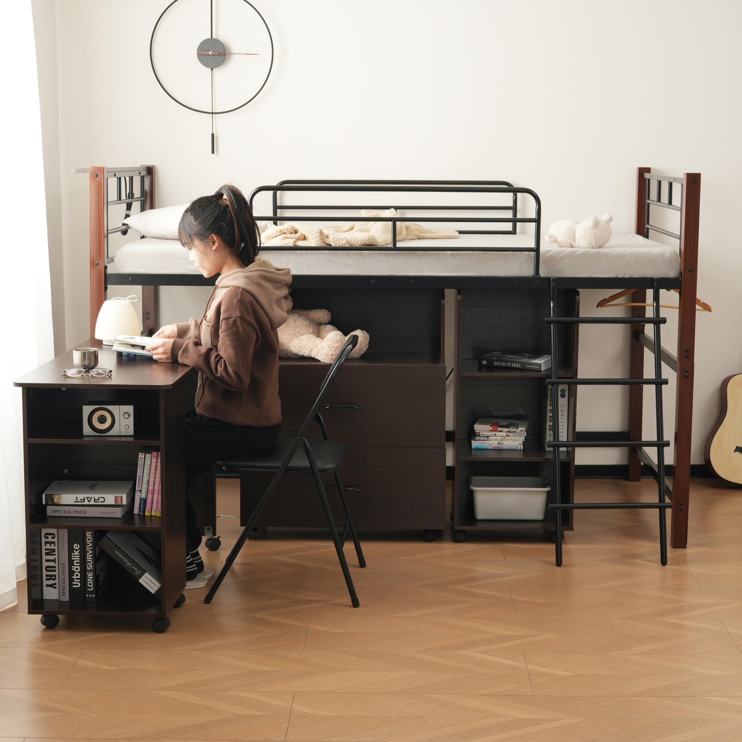 Amazon｜OSJ システムベッド 4点セット ロフトベッド+デスク＋収納